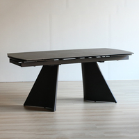 Ensemble de table à manger moderne multifonction avec dessus en marbre Nouveau design rectangulaire extensible et pliant avec matériau en bois pour la salle à manger