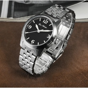 นาฬิกาข้อมือผู้ชาย San Martin รุ่น SN022-G Pilot Simple ระบบอัตโนมัติ YN55 สายสแตนเลส กันน้ำ เรืองแสง - Product Image 5