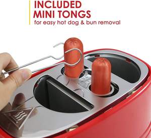 229066 650W 2 Slot Hot Dog Bun Toaster Hot Dog Toaster with <strong>Mini</strong> <strong>Tongs</strong> - Product Image 3