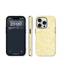 Coque de téléphone 2-en-1 IMD à motif animal jaune estival pour 15 Plus/16/17 Pro, transfert magnétique à chaleur, couverture intégrale