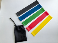 Logo Kustom Karet Lateks Alami Mini Loop Resistance Band 5 Tingkat 5 hingga 40 Lbs Pita Elastis Pinggang Yoga Latihan Kebugaran