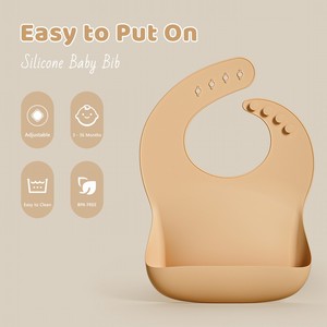 Babero de Silicona para Bebé, Impermeable, con Cuello Ajustable, Suave, para Niños Pequeños, Diseño 078, Logotipo Personalizado, Venta al Por Mayor - Product Image 4