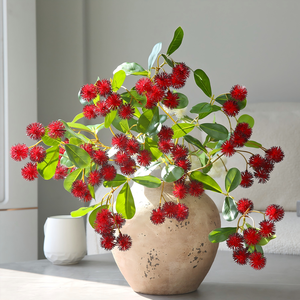 גזע יחיד בעבודת יד 68 ס "מ לבן ירוק פו ווקסברי עץ מלאכותי לעיצוב הבית סידור פרחים - Product Image 5