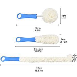 Brosse de nettoyage de bouteille de vin DS1350 <span class=keywords><strong>Win</strong></span> Bar Set Cleaner Flexible Bottle Scourer 3 Pieces Wine Decanter Cleaning Brush - Product Image 2
