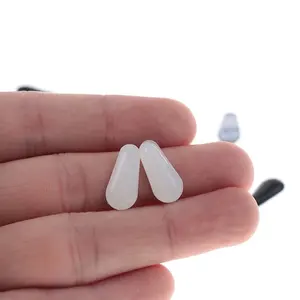 Almohadillas antideslizantes de silicona para niños, adhesivos cortos de 13mm para nariz, contorneadas gotas de agua, marcos más pequeños