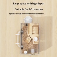 Cage à hamster personnalisable de luxe pour hamster syrien, en acrylique, grand espace, vue transparente, durable, pour petits animaux