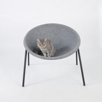Chaise acoustique moderne en feutre recyclé avec panier de rangement en métal et tissu, empilable, certifiée GRS, pour bureau à domicile - FC-003