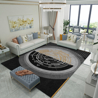 Tapis de prière en fibre de polyester tissé, motif abstrait noir moderne, prix de gros, pour usage domestique