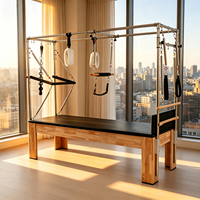 Máquinas de Pilates Reformer, Mesa de Pilates Cadillac de Roble para Entrenamiento de Instructores y Programas de Certificación en Estudios