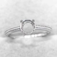 Sterling Silber 6mm/7mm/8mm halb montierter Ring rahmen Leere leere Stütz klauen Einstellung S925 Basis ohne Mittelstein für Inlay DIY