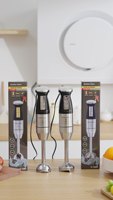 Mixeur Plongeant Commercial Portable Multivitesse en Acier Inoxydable pour Cuisine – Ensemble de Mélangeurs Électriques à Main pour Aliments