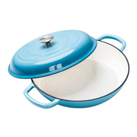 Vente en gros Casserole colorée en émail isolée de 30cm pour aliments Marmites à soupe en fonte antiadhésive avec couvercle