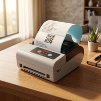 Printer Label Pengiriman Termal Mini 3 Inci dengan Mesin Pencetak Resi Portabel Bluetooth Nirkabel dan Pemotong Otomatis