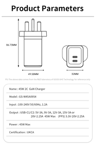 Anh cắm 45W <span class=keywords><strong>USB</strong></span> Loại C đôi cổng sạc nhanh <span class=keywords><strong>adapter</strong></span> và cáp dữ liệu Set cho iPhone 16 sạc không dây - Product Image 4