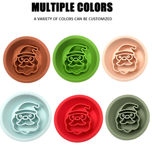 ZMaker 2024 mangkuk makan lambat hewan peliharaan Natal, mangkuk jilat anjing dengan cangkir hisap mangkuk makanan lambat anjing Santa Claus - Product Image 5