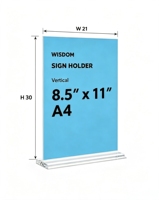Support de signalisation en acrylique transparent personnalisé, format A4 (8,5 x 11 pouces), présentoir de documents en plexiglas pour bureau, menu, cadre photo
