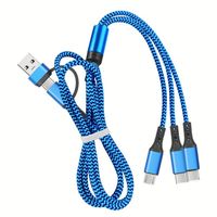 Câble de données USB rapide 5 en 1 pour téléphone portable, compatible iPhone, Type C et Micro USB
