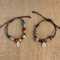 Nouveau bracelet en céramique vintage de style chinois, cordon perlé, style ethnique féminin, mode danse du lion, couple