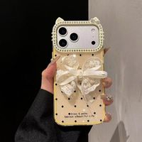 Étuis de téléphone BAILI Factory pour femmes, cadre de luxe avec lentille en diamant, motif chat mignon coloré, nœud papillon, pois, pour iPhone 16 17Pro