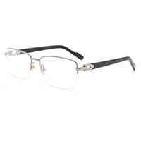 Gafas de Sol Borregls de Lujo con Montura Óptica Unisex Cuadrada Semimontura, Lentes Grises de PC, Patrón Sólido Réplica, Patillas de Acetato O3501