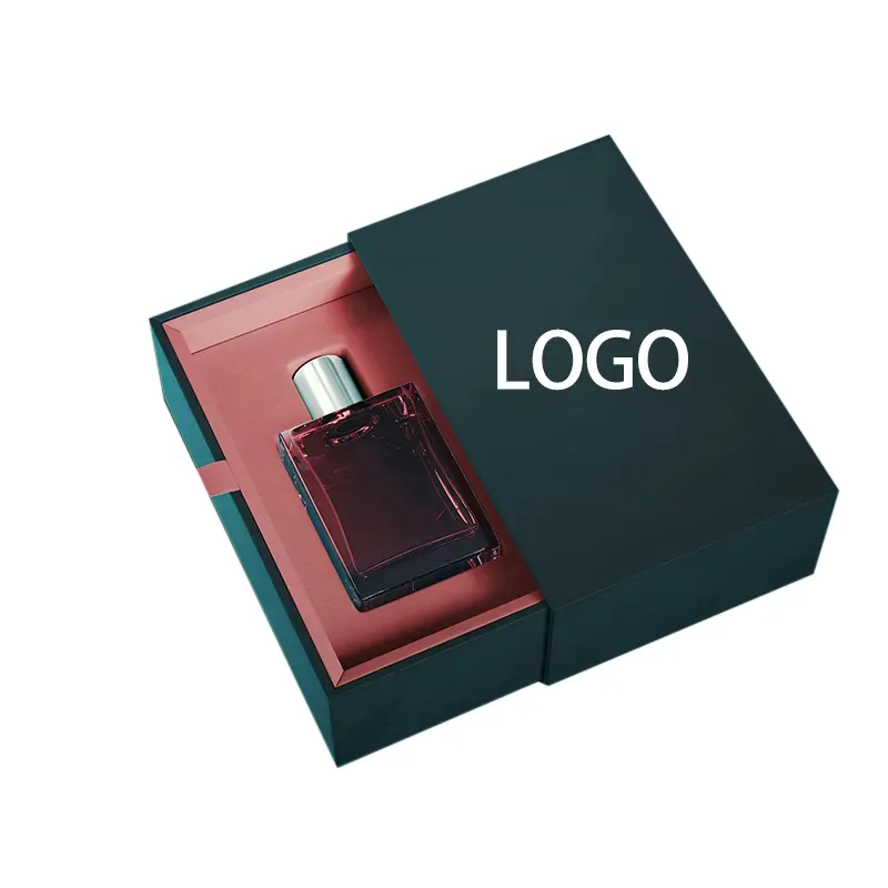 Boîte à tiroir imprimée avec logo personnalisé en gros Emballage cadeau de luxe bouteille de parfum avec boîte