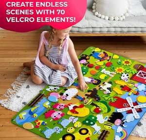 Attività pieghevoli di apprendimento sensoriale di animali da fattoria durevoli Apprendimento educativo sentito i bambini piccoli impegnati a bordo per i più piccoli - Product Image 2