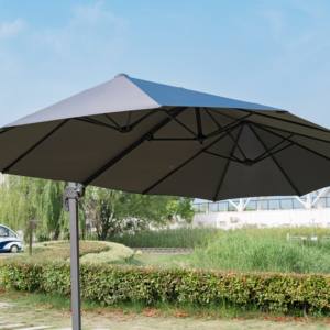 Sombrilla Doble para Patio de 4.6M, Moderna, para Exteriores, con Manivela, para Jardín, Hotel y Gimnasio - Product Image 4
