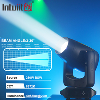 Projecteur LED IP66 à tête mobile 280W 3-en-1 Beam/Spot/Wash pour éclairage de scène, prismes rotatifs CMY, effet stroboscopique et givré, 3-33 DMX512