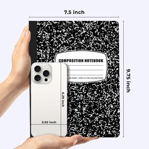 Quaderno a Righe per College, 200 Pagine (100 Fogli), Copertina Rigida, Quaderno a Righe per College in Confezione Convenienza, Effetto Marmo Nero - Product Image 4