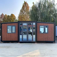Maison conteneur préfabriquée pliable et extensible de 20 pieds ou 40 pieds, 2, 3, 4 ou 5 chambres, maison mobile compacte avec terrasse