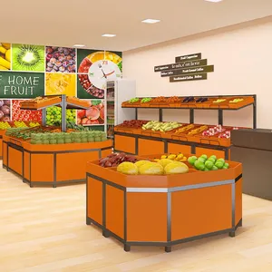 Supermercado y tienda y compras de comestibles estante de verduras y frutas personalizado