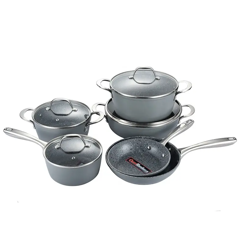 JEETEE Set Peralatan Masak Besi Tahan Karat, Set Peralatan Masak Impor Bahan Aloi Titanium Antilengket, Harga Peralatan Masak Die Cast