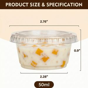 Vasos Desechables Transparentes para Yogur de 50 ml con Tapas, Resistentes al Congelador y a Fugas, Ideales para Preparación de Comidas y Postres Soufflé - Product Image 2