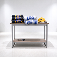 Étagères murales réglables en métal gris pour magasin de vêtements, avec rail de suspension, conformes CE ETL, vente en gros pour boutiques