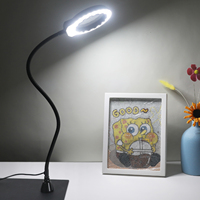 5X Magnifying Glass with Magnetic Base Gooseneck Arm Table Lamp Hands Free Lighted Illuminated Magnifying Desk Lamp
