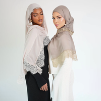 Nouvel Arrivage 2026 – Voile Modal en Dentelle 180x70 Couleur Unie – Foulard Châle Hijab Respirant en Coton et Modal pour Usage Quotidien