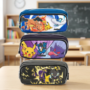 Pillbox Pokemoned Two Pocket Plush Pencil Case Zipper Closure Random Design Kids Stationery Soft <b>Pen</b> Bag Anime Cartoon School - Product Image 3