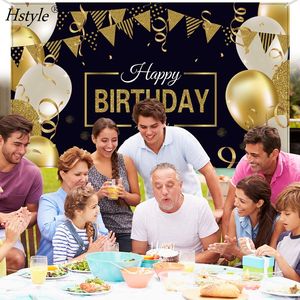 Buon compleanno sfondo Banner segno Poster compleanno anniversario festa per uomo <span class=keywords><strong>donna</strong></span> Extra Large nero e oro ecologico - Product Image 2