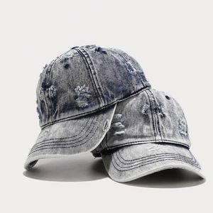 Fashion Unique Direct Factory Low Moq High Quality Vintage Distressed Vintage Baseball <b>Cap</b> <b>Plain</b> Denim Baseball <b>Cap</b> - Product Image 1