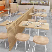 Ensemble Table et Chaises en Bois pour Restaurant Fast-Food, Mobilier Commercial pour Cafés et Salons de Thé, Vente en Gros Usine