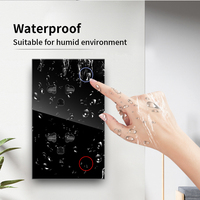 Prises murales USB-C standard US/universelles, type-C, charge, panneau en verre trempé blanc/noir, prises de courant, prises de courant ignifuges, PC