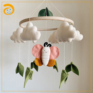 Cintre en bois personnalisé pour bébé, jouet pour berceau, <span class=keywords><strong>mobile</strong></span> en feutre, jouets mobiles pour bébé, série herbe et forêt - Product Image 4