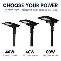 Lampe solaire pour rue, 6400LM, 6000K, étanche, avec détecteur de mouvement, du crépuscule à l'aube, alimentée par énergie solaire, pour parking, cour, allée
