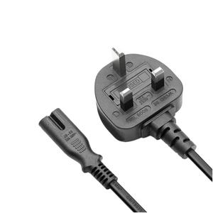 <span class=keywords><strong>Cable</strong></span> de Alimentación con Enchufe Británico a C7 (Figura 8), BS 1363, <span class=keywords><strong>Cable</strong></span> de CA de Cobre Negro, 13A 250V - Product Image 1