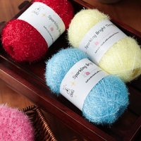Fil chenille 100 % polyester texturé 100 g, 200 m, torsadé, brillant, teint, doux, anti-boulochage, pour tricot à la main – Vente en gros à prix réduit
