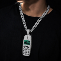 Pendentif de téléphone personnalisé tendance en moissanite, en argent sterling 925, style hip-hop glacé pour hommes, idéal pour les fêtes et le streetwear
