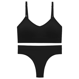 Ensemble de lingerie de fitness 2 pièces pour femmes, bretelles réglables, soutien-gorge push-up respirant et confortable, et culotte assortie - Product Image 6