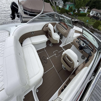 Tapis de pont en mousse EVA imitation teck pour plateforme de bain et cockpit de bateau Cobalt 222 2008, style SeaDek MarineMat Gatorstep, auto-adhésif