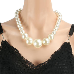 Pearl <b>Necklace</b> Women's Round Beaded Choker <b>Statement</b> Jewelry Everyday Wear Yiwu Origin X5-X732 - Product Image 1