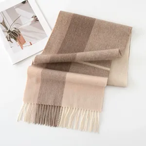 Bufanda de Lana 100% de Alta Calidad, Cálida y Cómoda para Invierno, Diseño a Cuadros, para Hombre y Mujer, Pashmina de Cachemira de Oveja, YHK0021 - Product Image 4